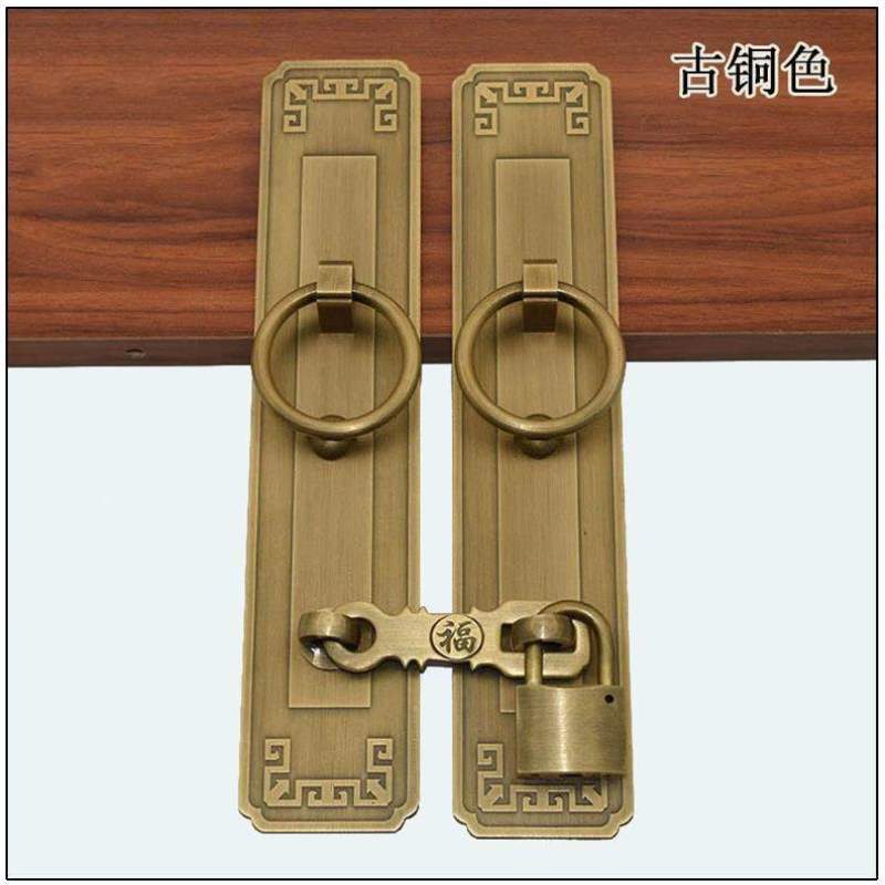 中式仿古大门包角黄铜包边如意花边门装饰铜条配件复古木门铜压条