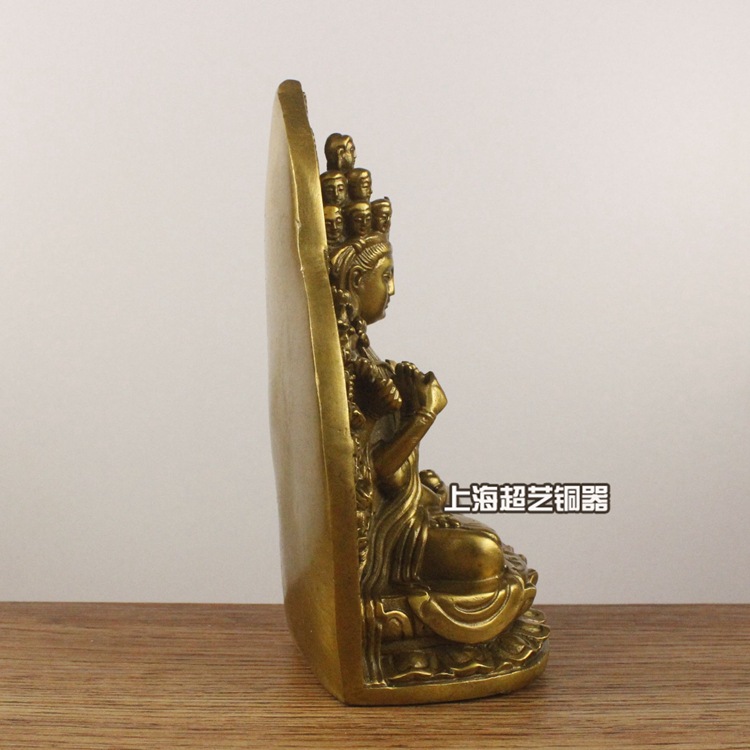 铜千手观音带背光金属工艺品铜佛像风水家居装饰品礼品