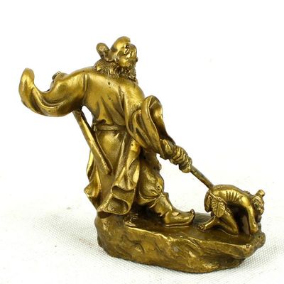 厂家直销 纯铜钟馗捉鬼佛像摆件铜魁星镇宅辟邪斩妖除魔风水物