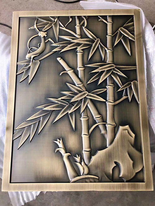 新中式装饰纯铜雕刻屏风浮雕壁画背景墙